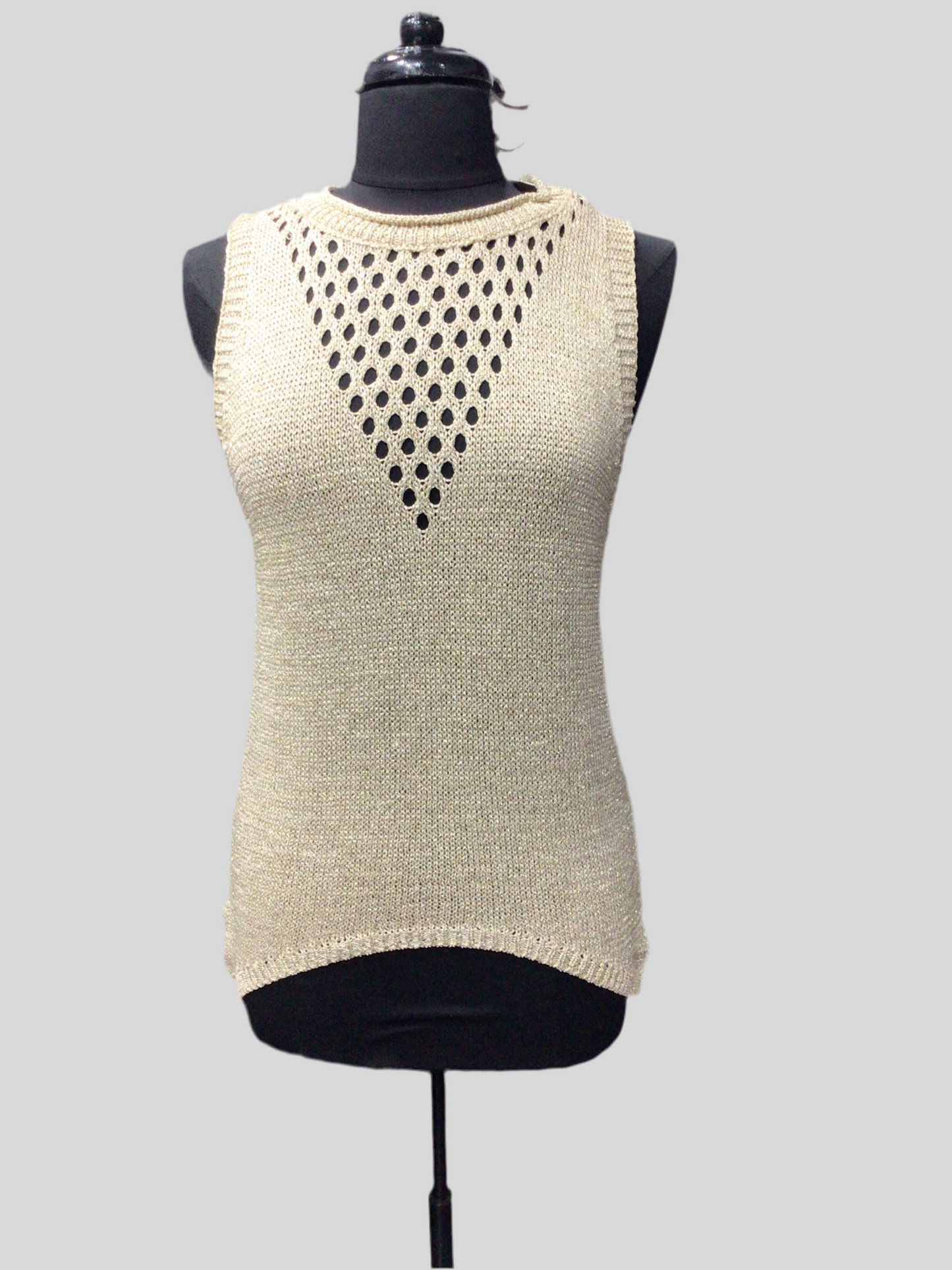 Sleeveless Metallic Knit Top