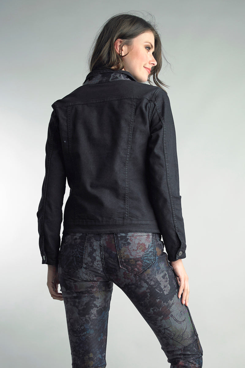 Black Reversible Jean Jacket
