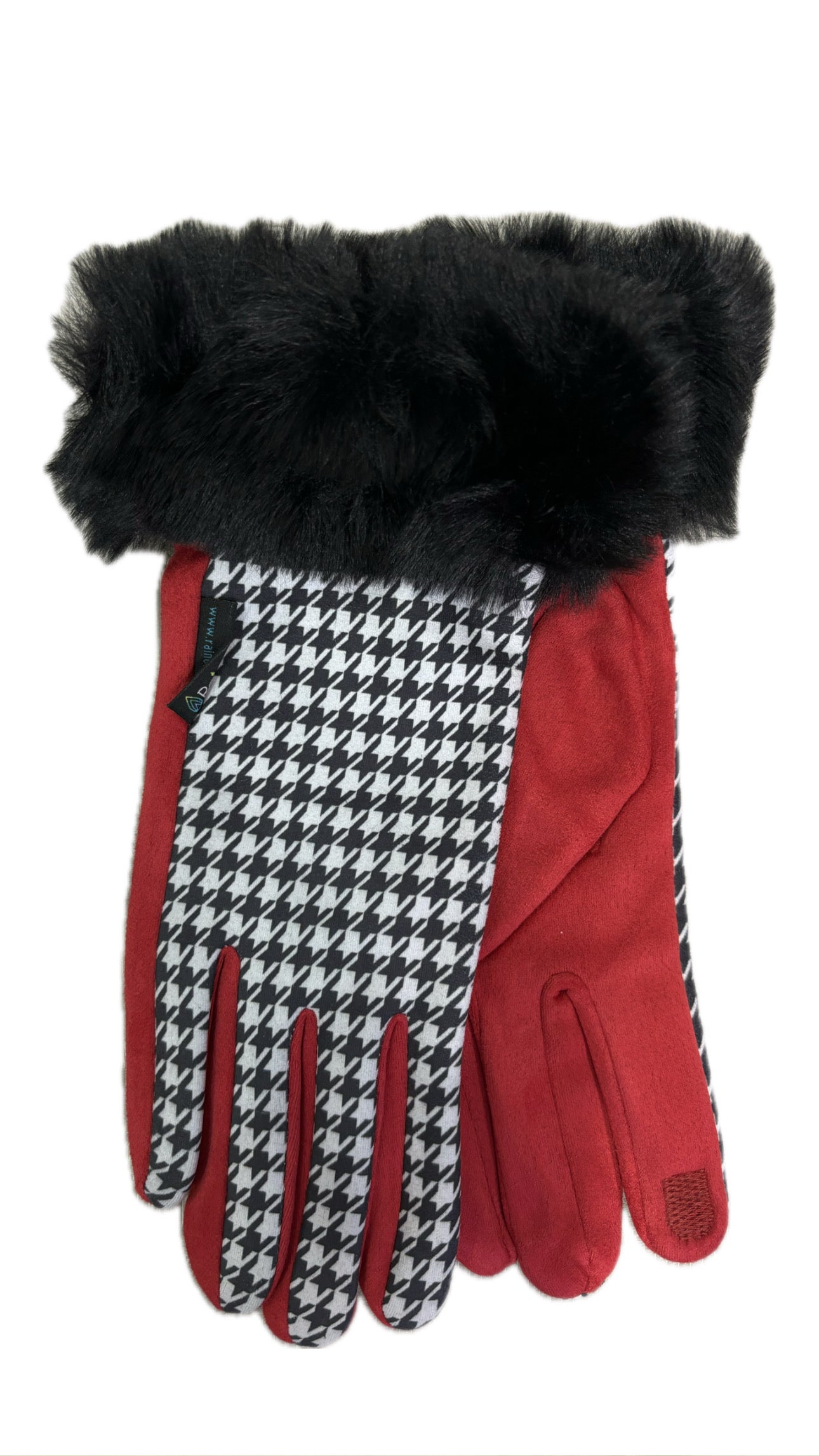 Faux Fur Cuff Touch Screen Gloves