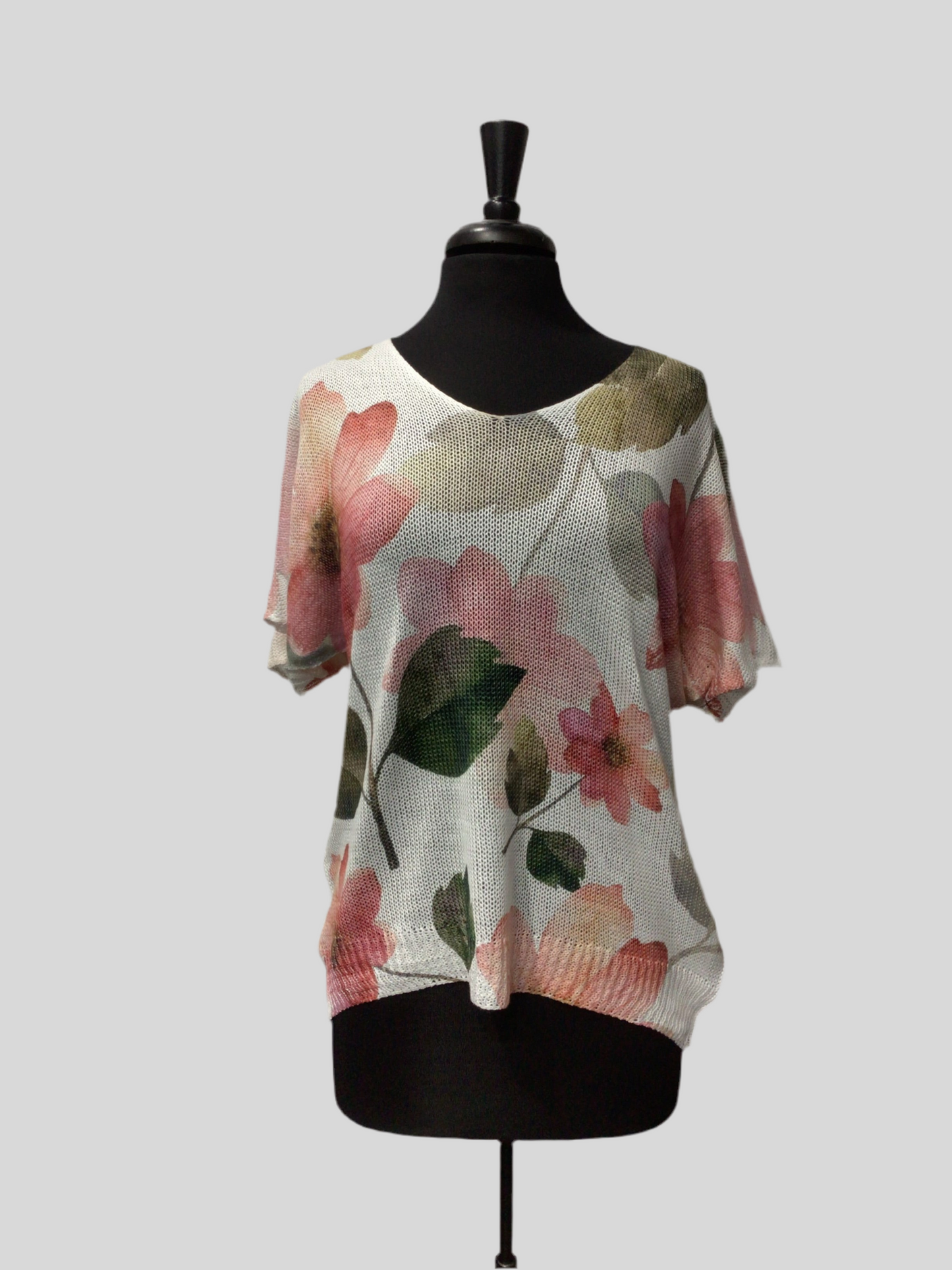 Short Sleeve Italian Loose-Knit Sweaters