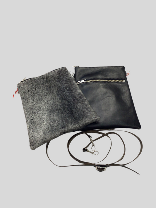 Small Shopper Speckled Cowhide & Leather Purse