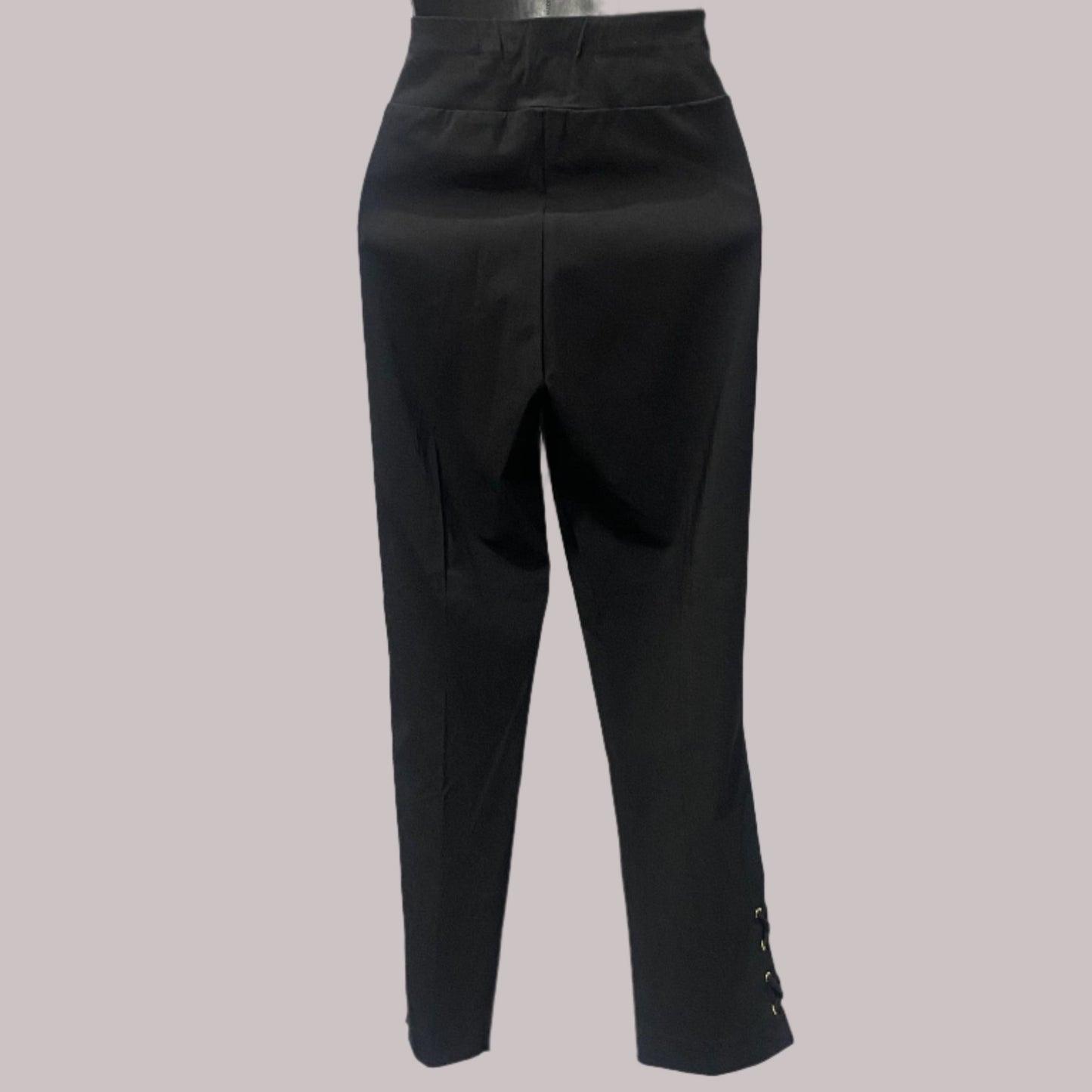 Side Cris Cross Lacing Solid Color Capris