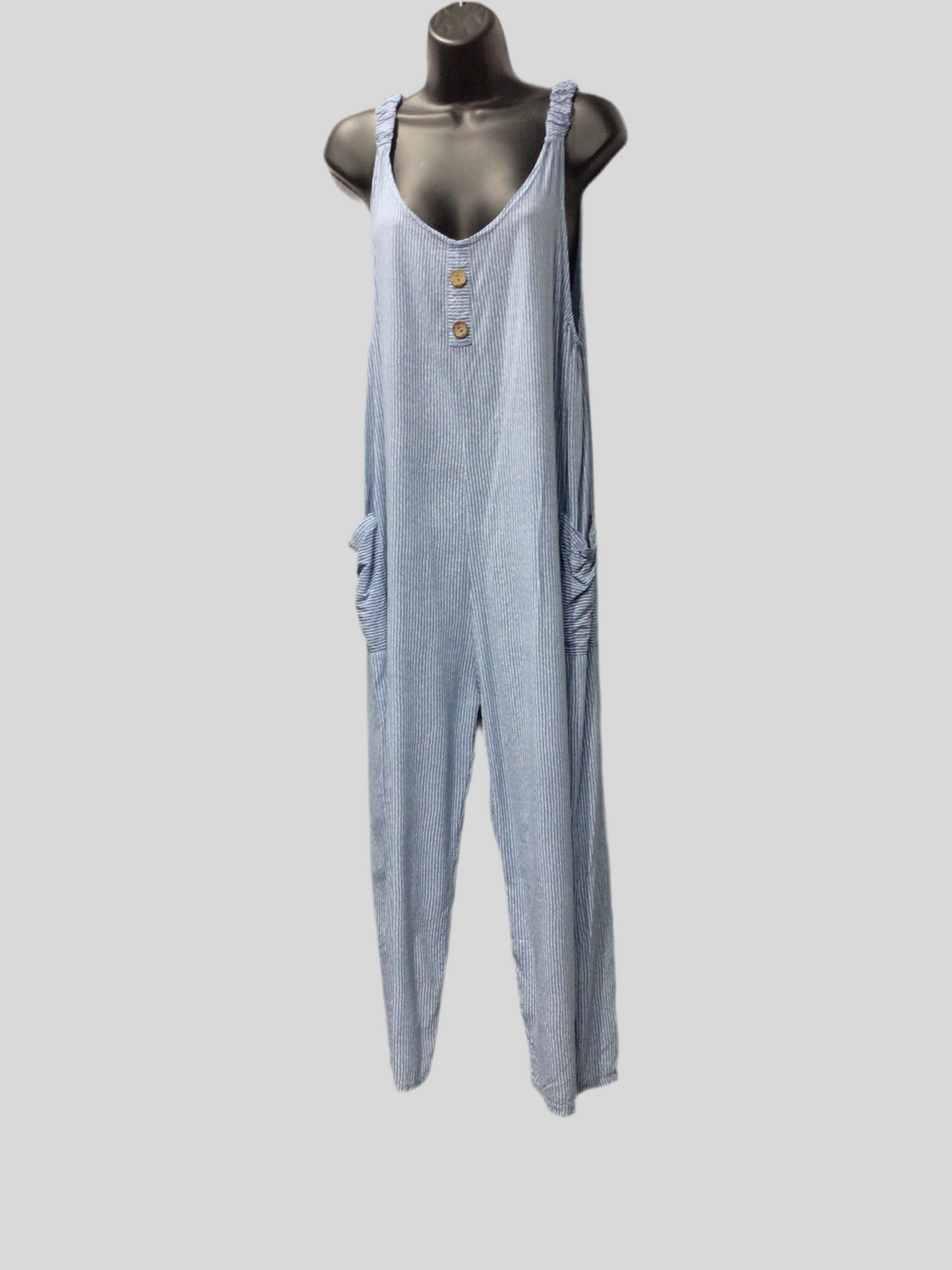 Italian Striped Dungaree Overalls