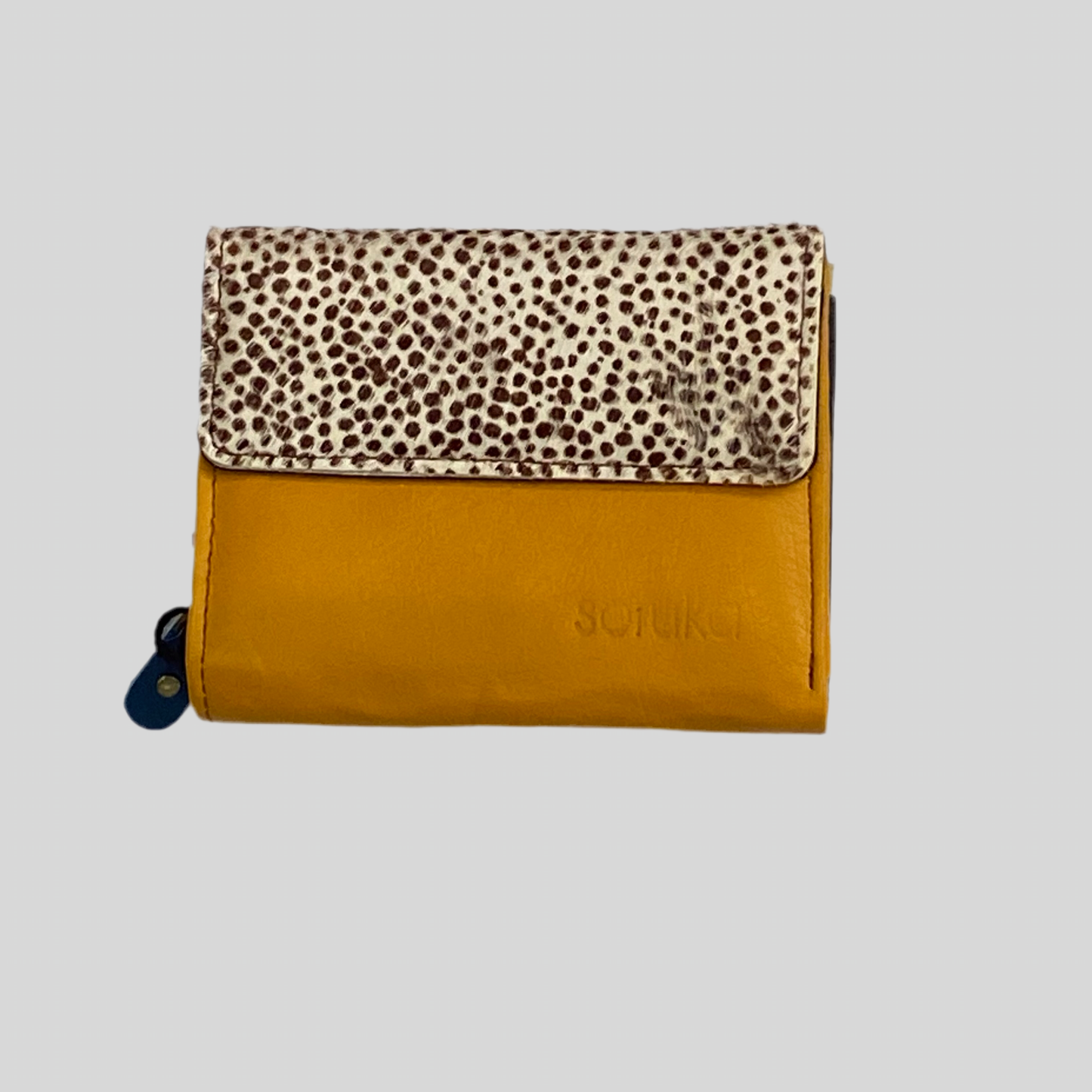 Foldover Leather Wallet With Zipper Coin Purse