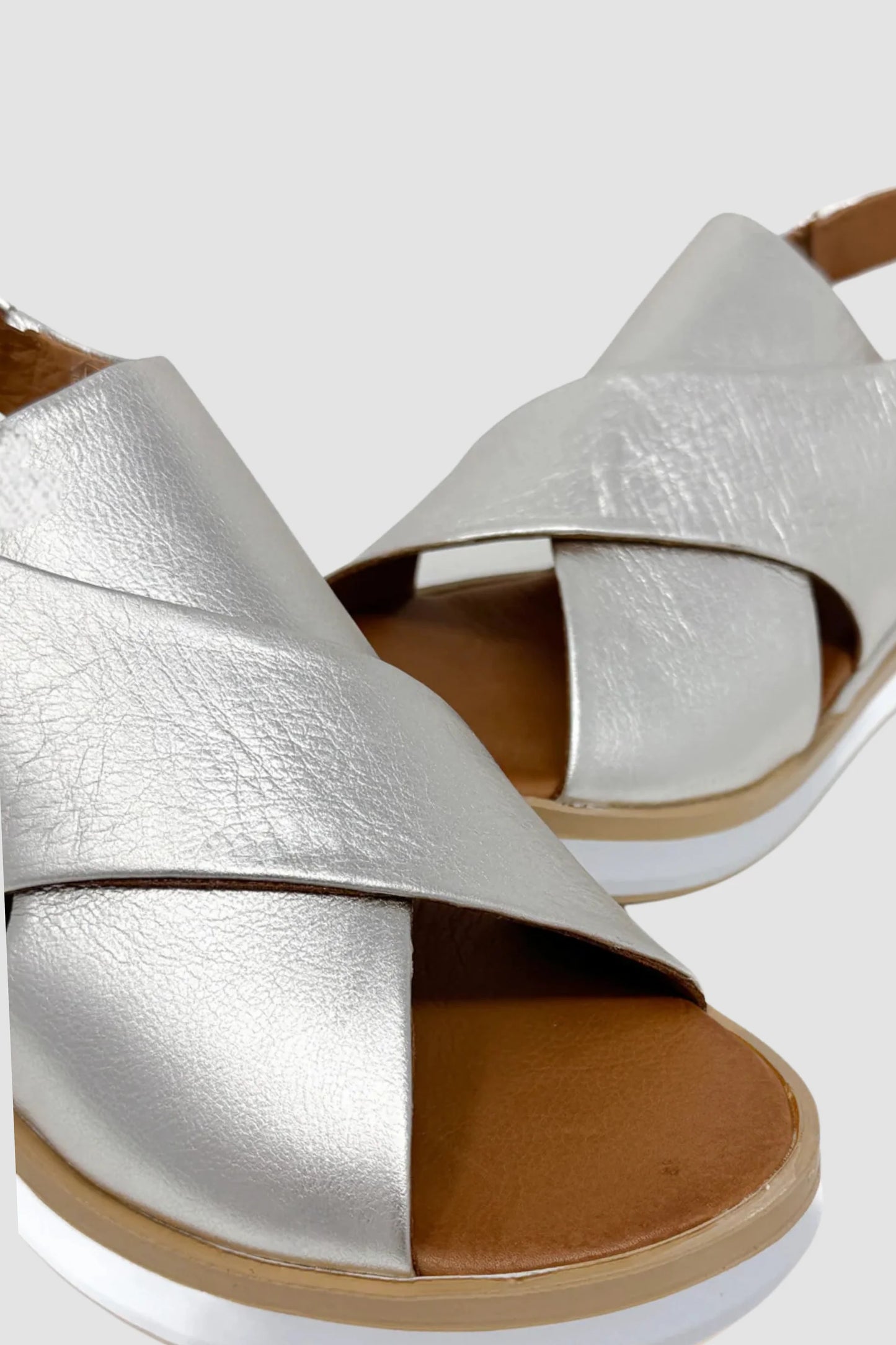 Silver Leather Handcrafted Sandals