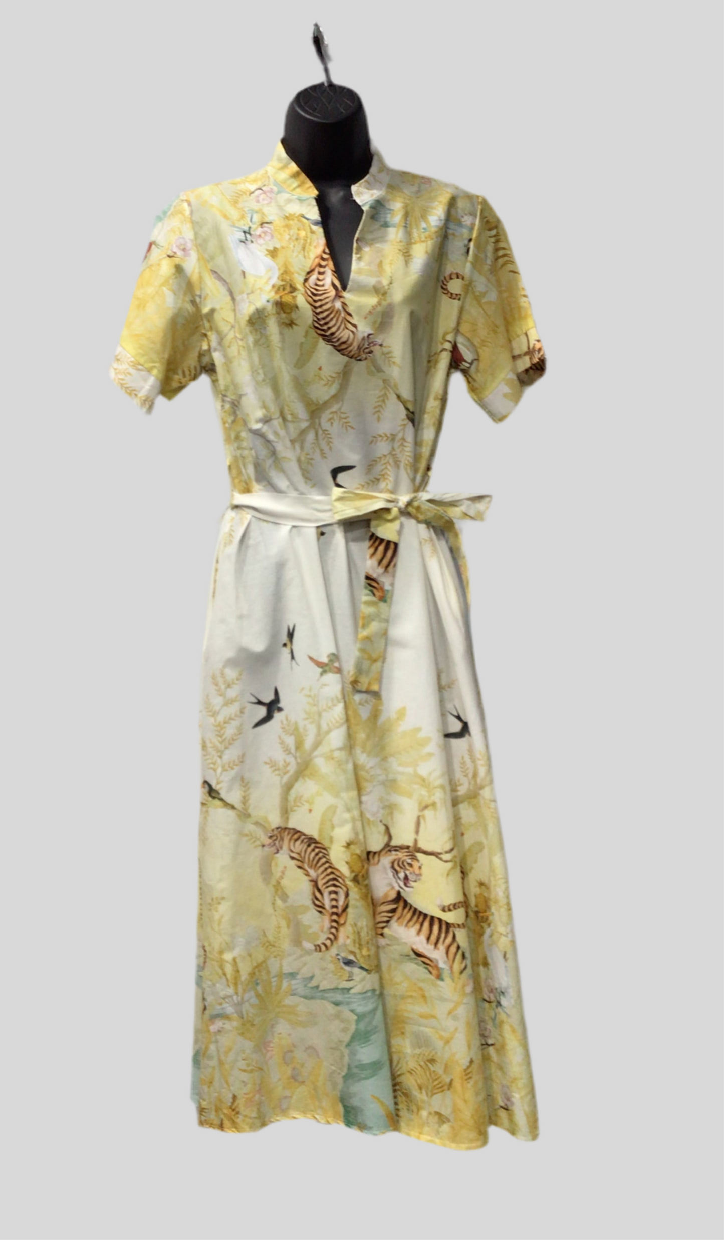 Italian Cotton Printed Dress with Belt