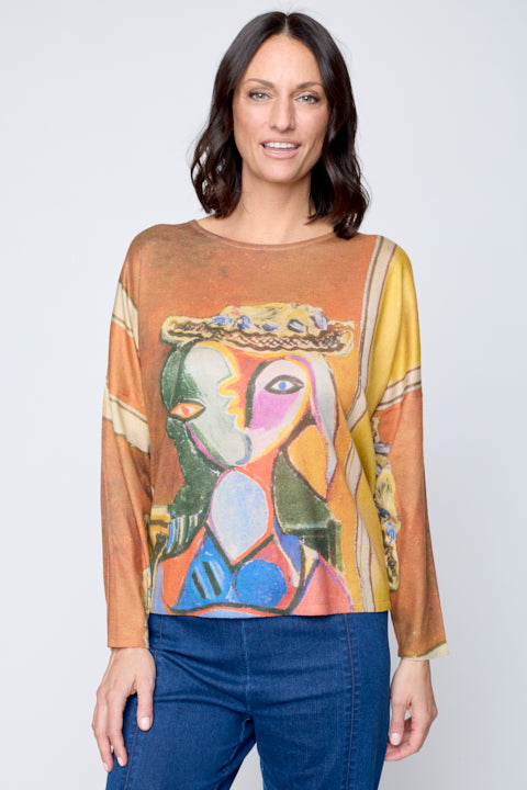 Knit Top With Picasso Art