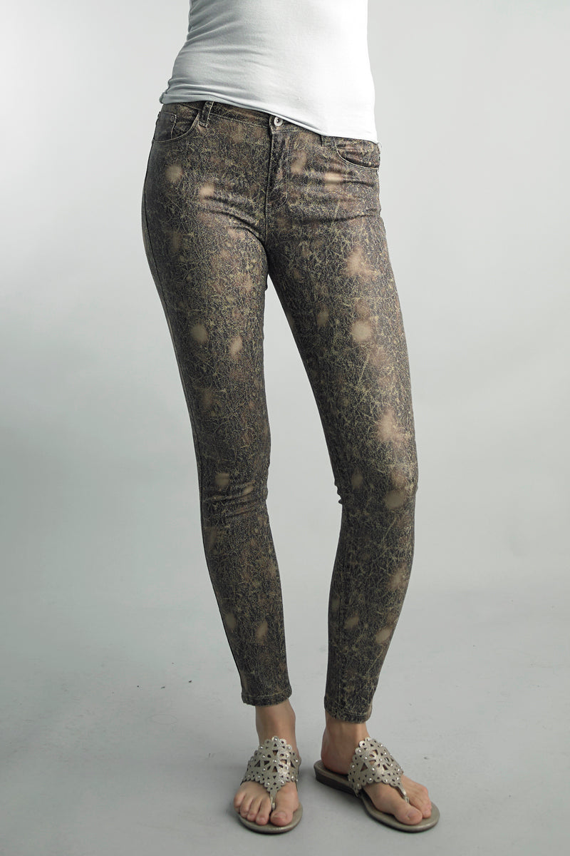 Brown Printed Jeans