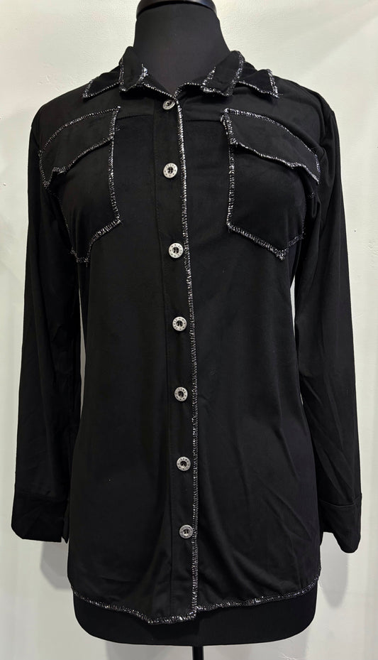 Fabolous Long Sleeve Shirt with Embroidery Shiny Details
