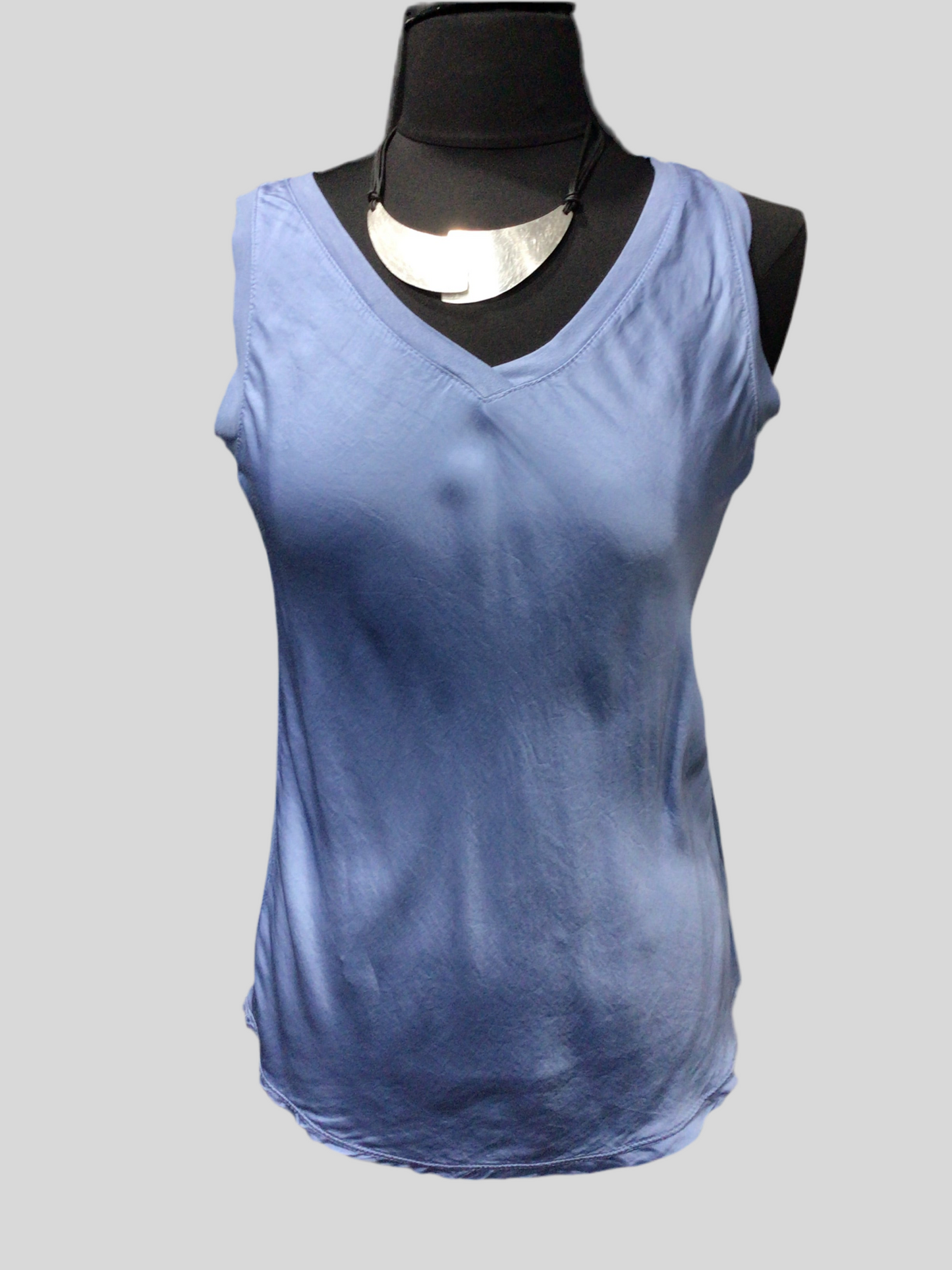 Satin Finish Italian V-Neck Tank Top (in 5 colors)