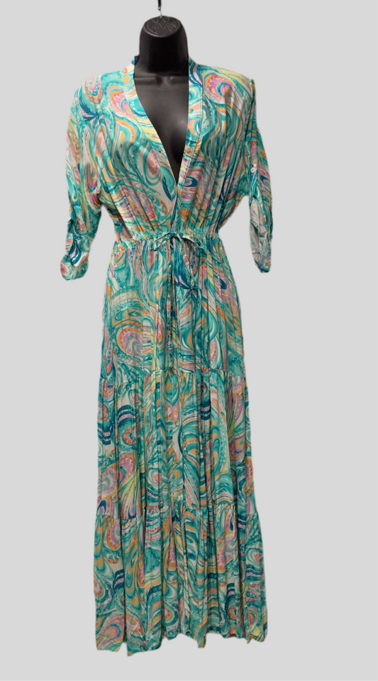 Italian Swirl Design Maxi Dress (in 3 colors)
