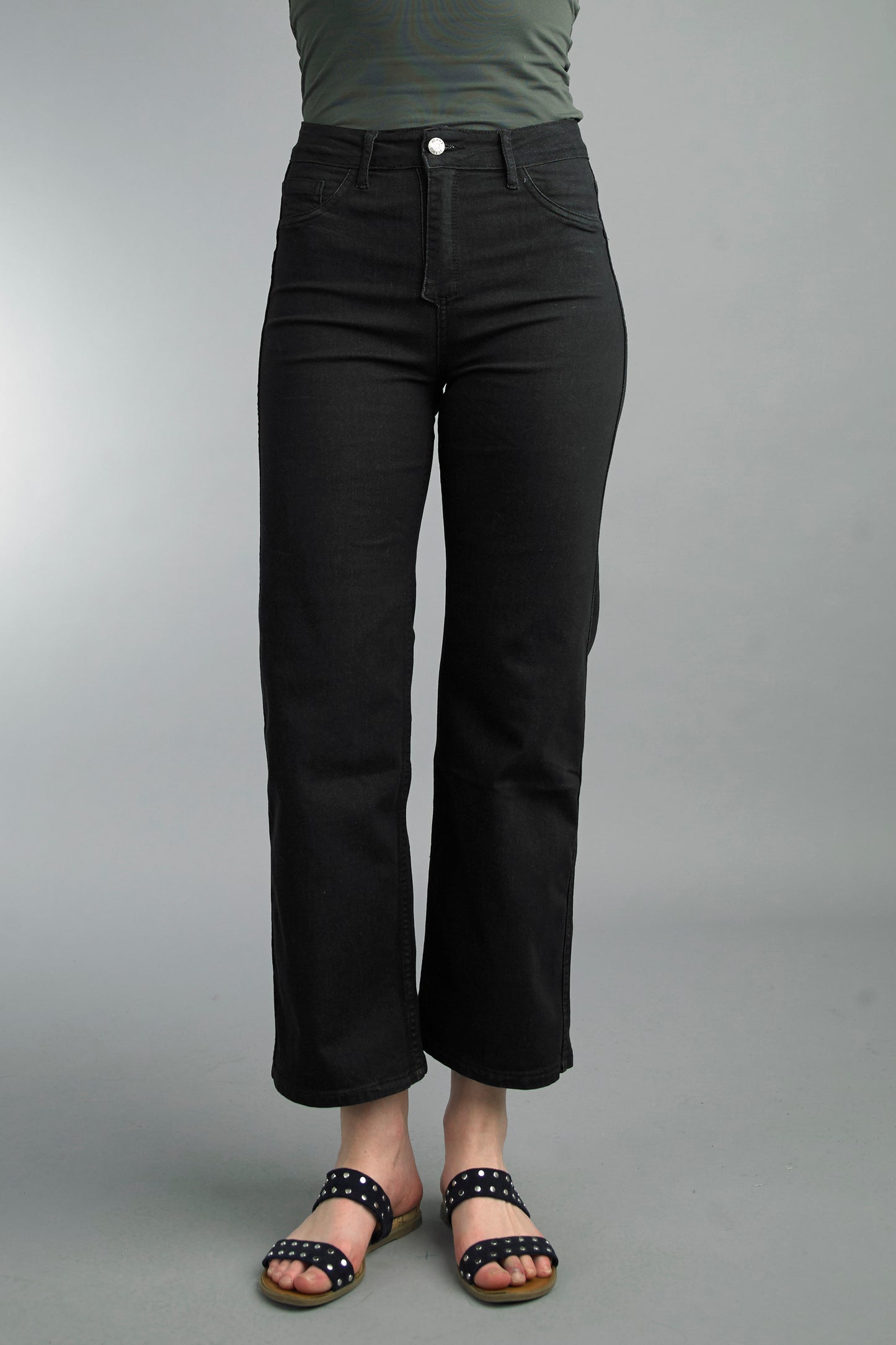 Leopard Rose Printed Wider Leg Reversible Jeans