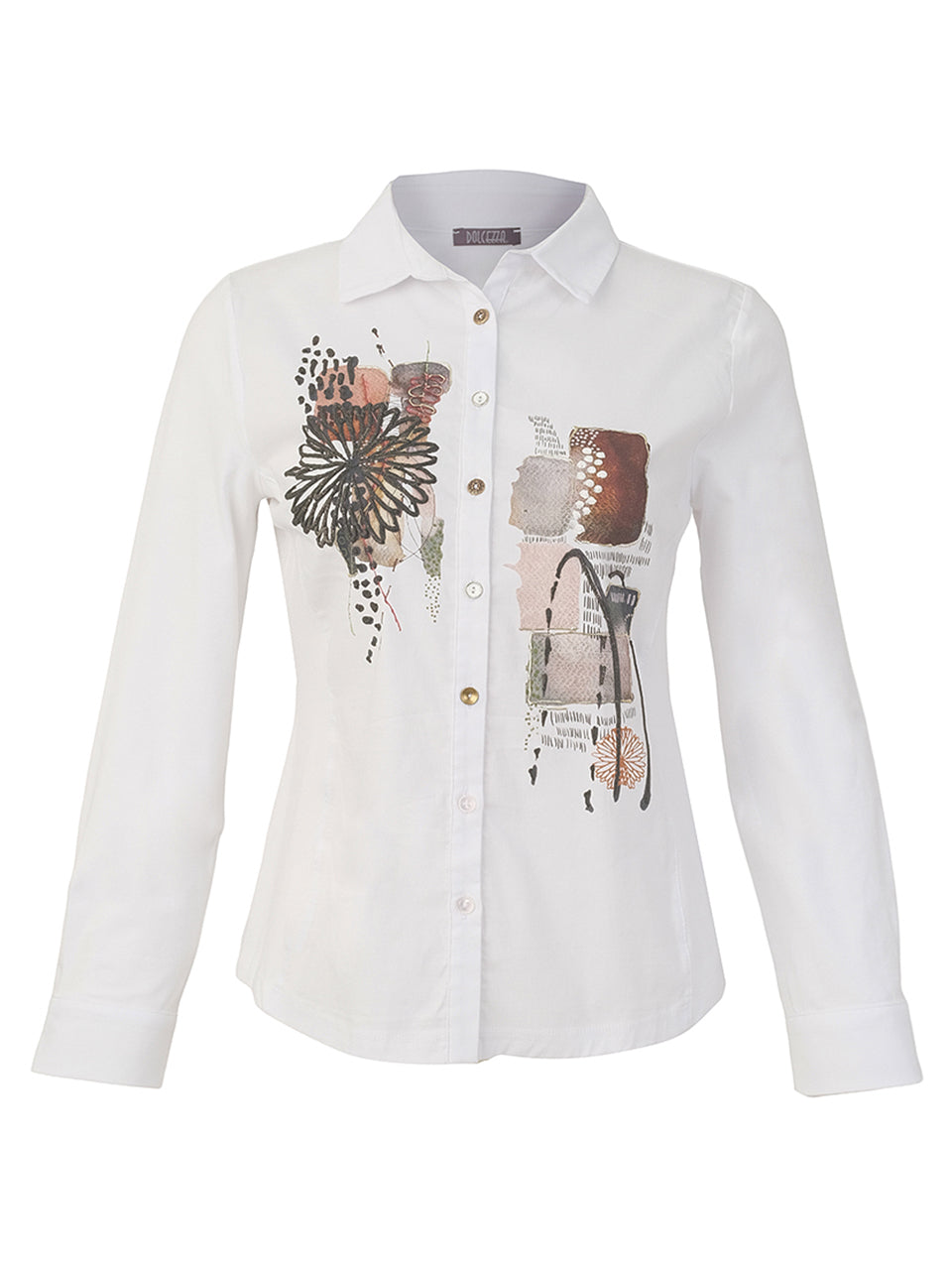 Abstract Floral Button-Up Shirt