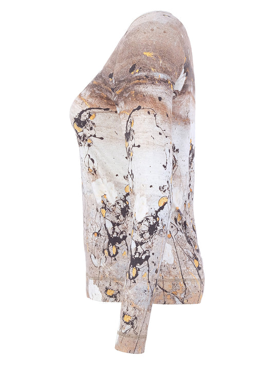 Painterly Floral V-Neck Top