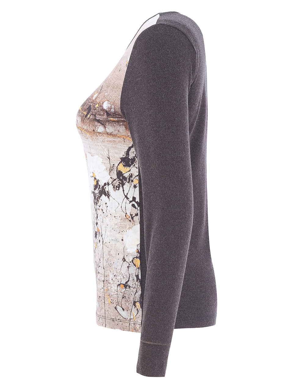 Painted Garden Contrast Sleeve Top