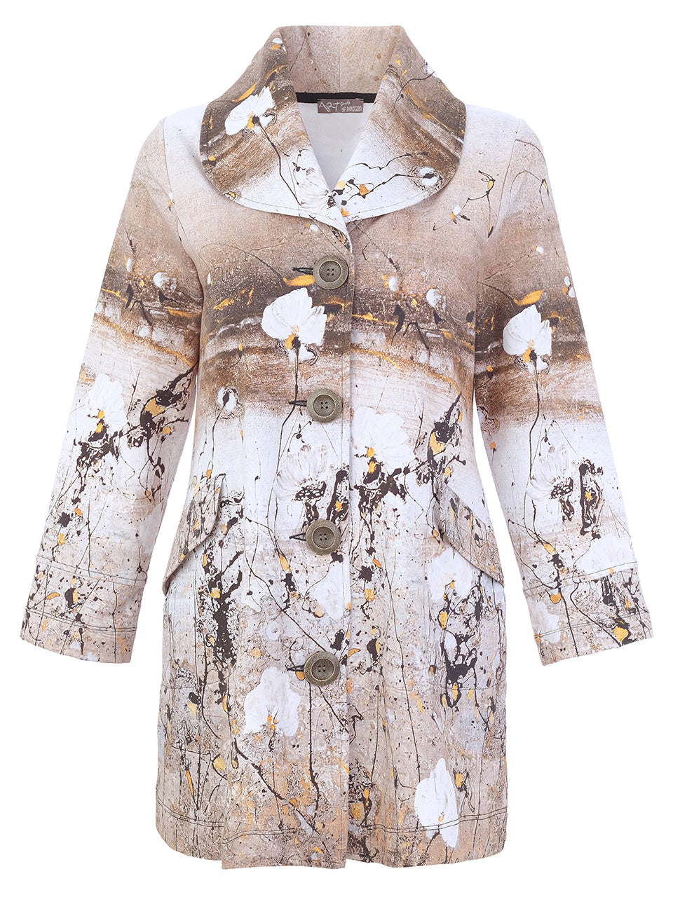 Painterly Statement Button Jacket