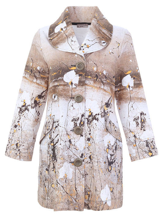 Painterly Statement Button Jacket