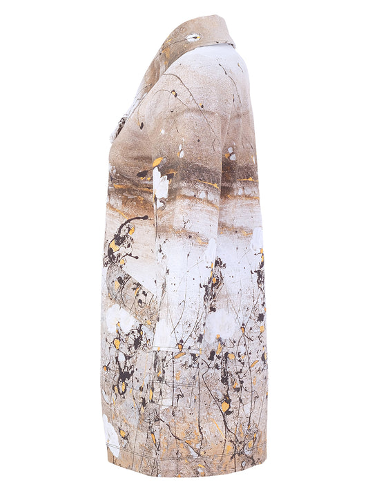 Painterly Statement Button Jacket