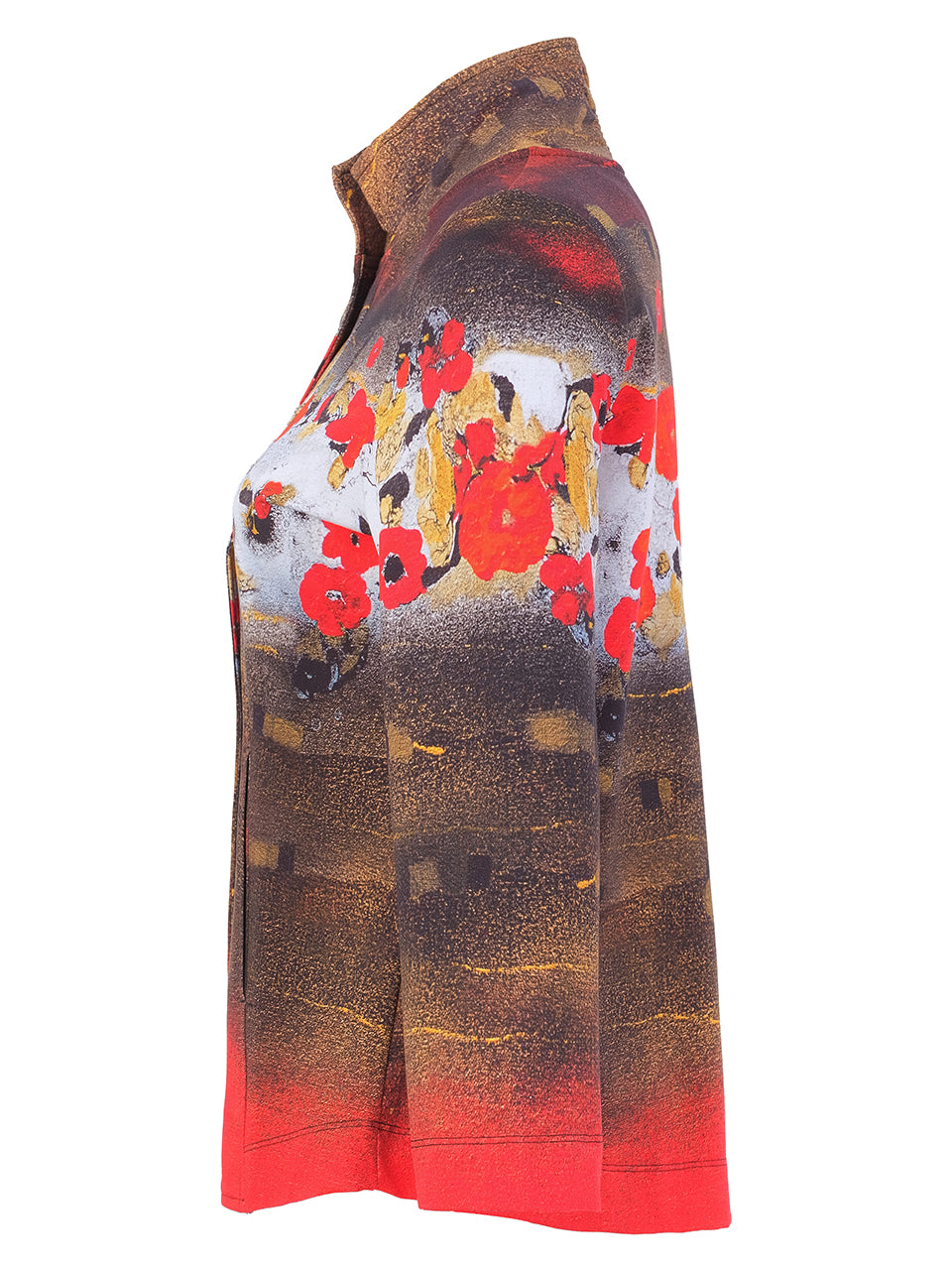 Red Poppy Funnel Neck Jacket