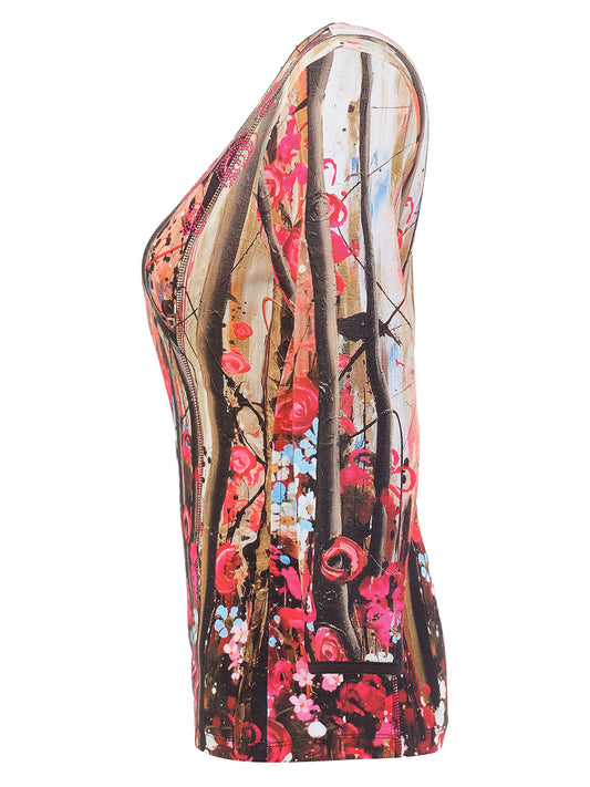 Embellished Wildflower Wrap Top