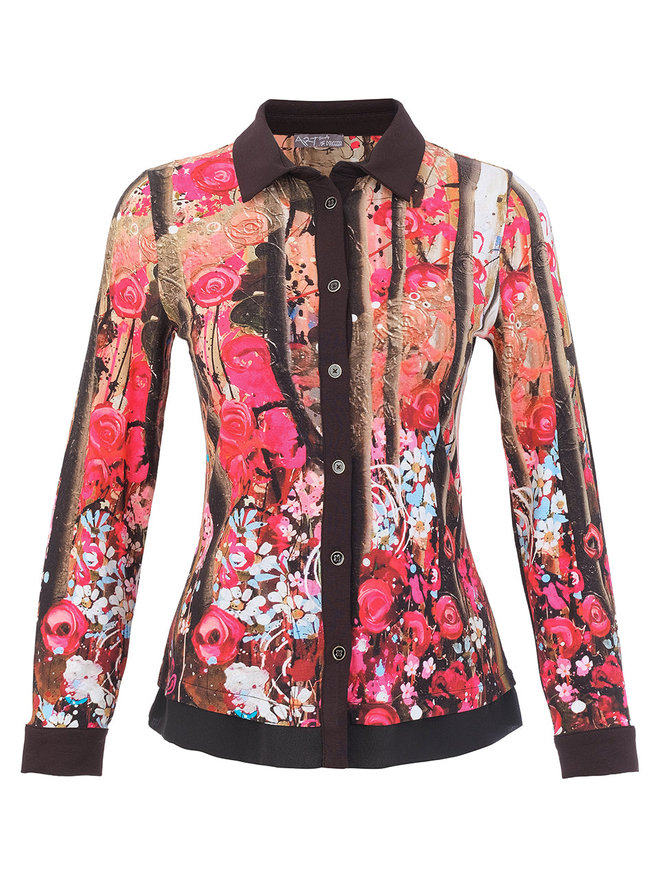 Wildflower Contrast Button-Up Shirt