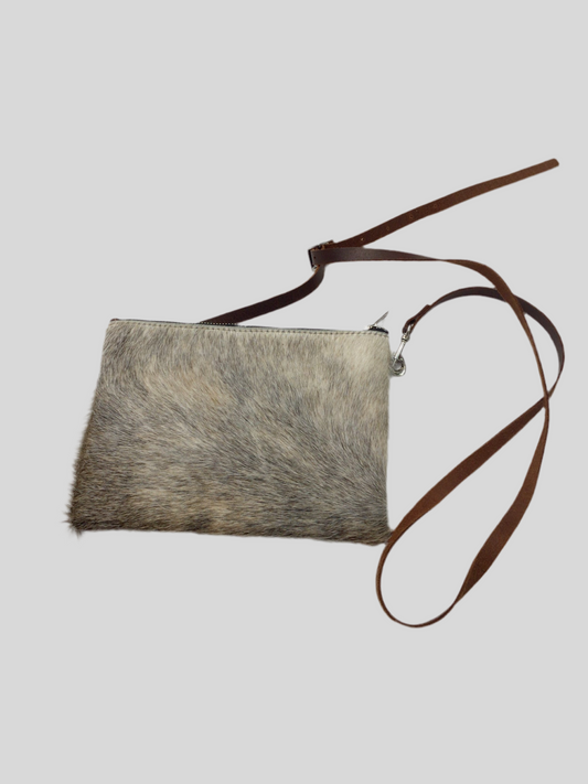 Cross Body Speckled Cowhide & Leather Purse