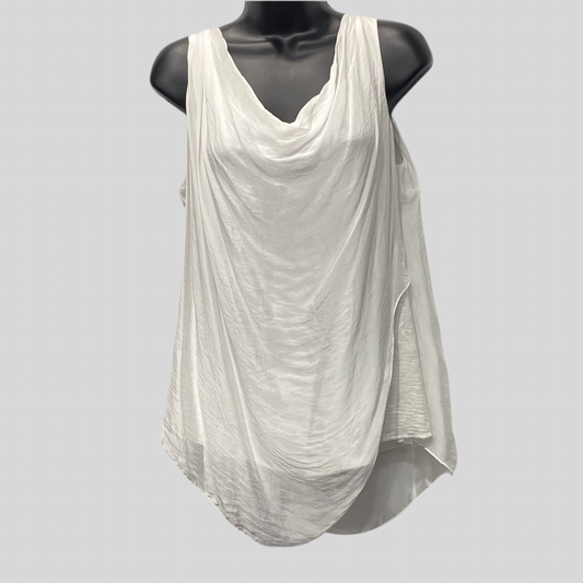 Italian Silk Tank Top With Sequined Details