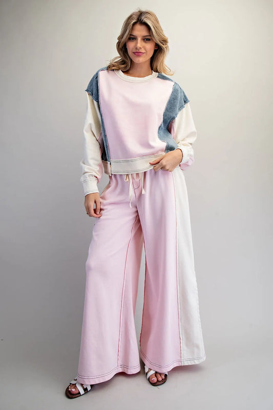Cotton Candy Patchwork Pullover