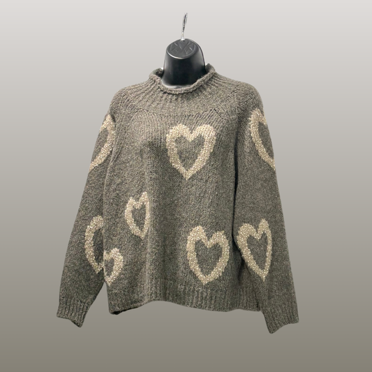 Soft Italian Heart Knit Sweater (in 3 colors)