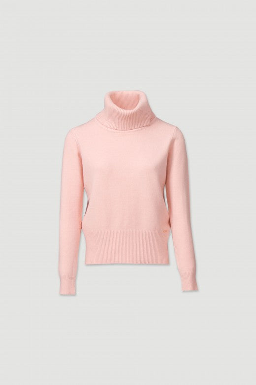 Soft Mauve Loose Turtleneck Sweater