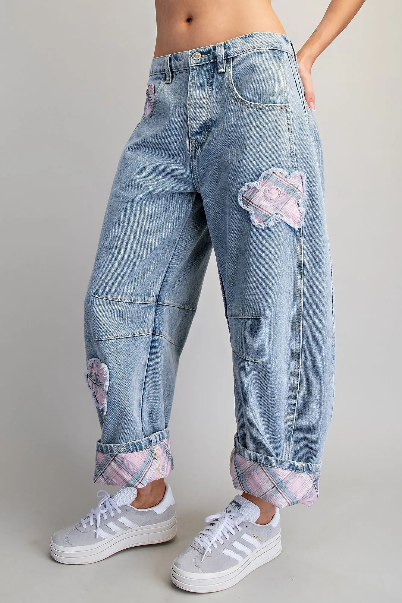 Patchwork Daydream Barrel Jeans