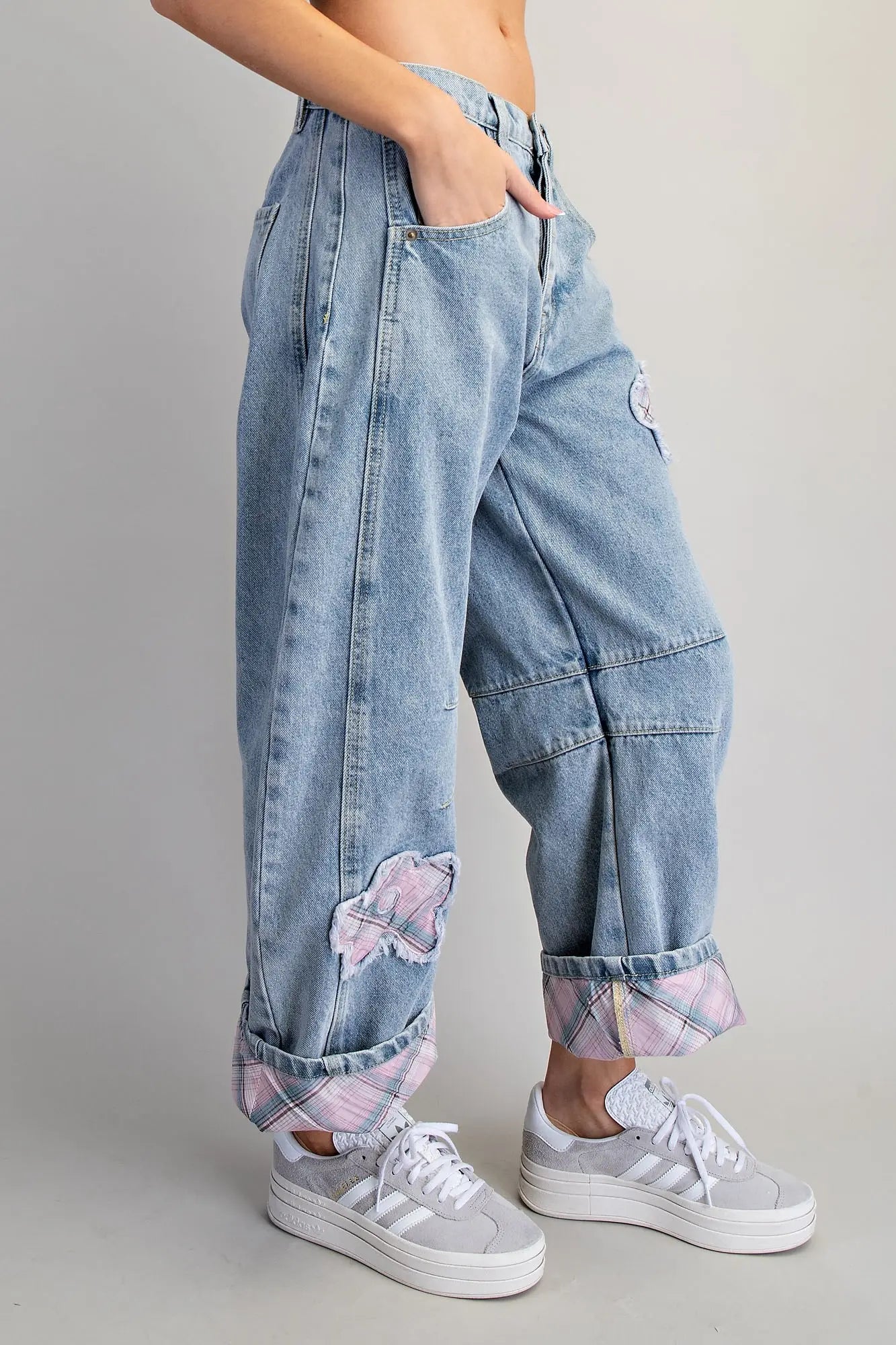 Patchwork Daydream Barrel Jeans