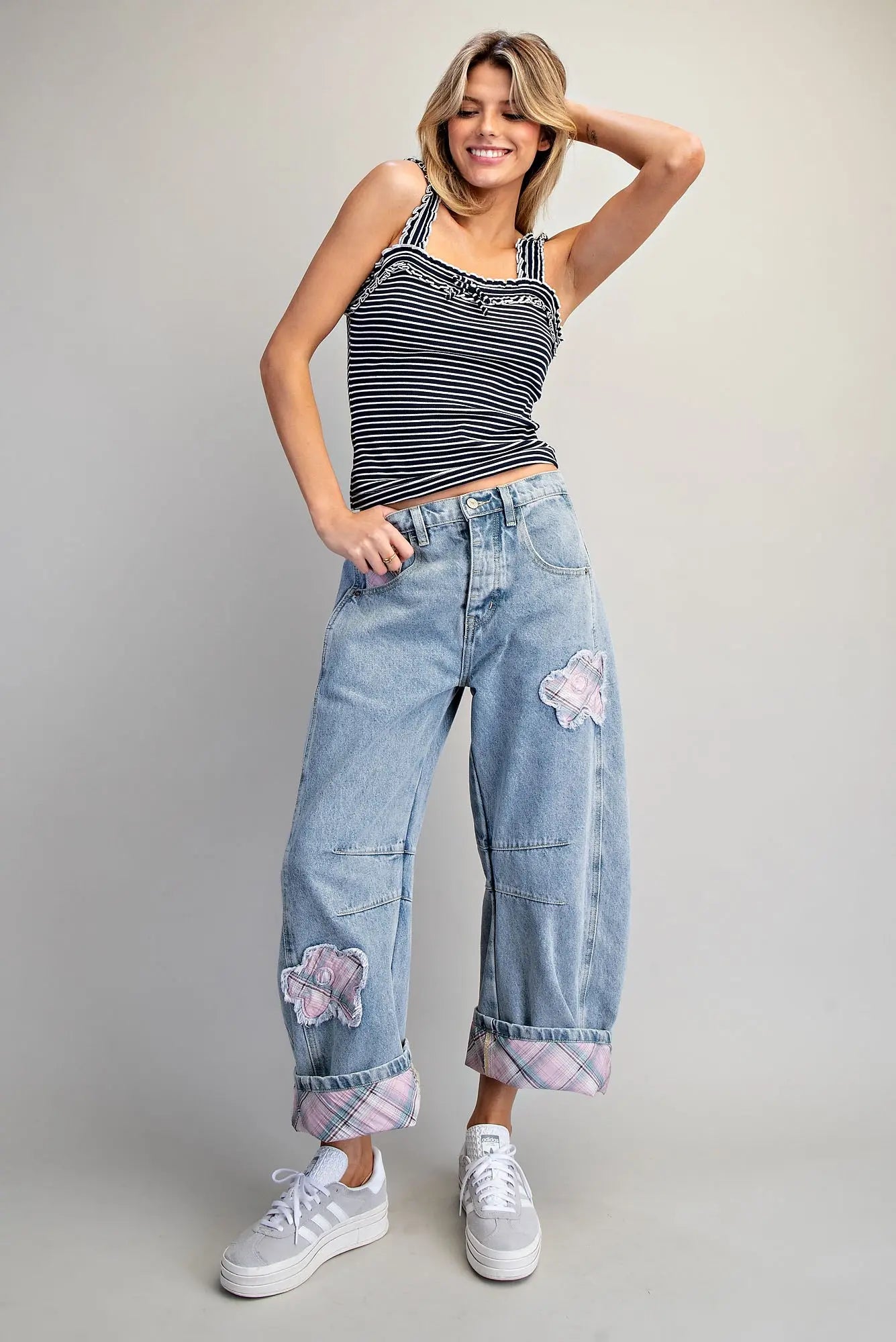 Patchwork Daydream Barrel Jeans