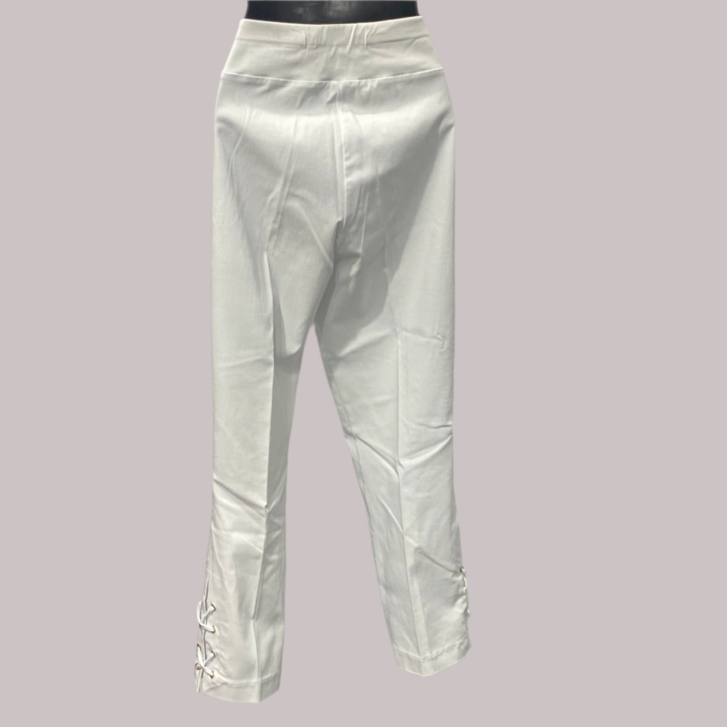 Side Cris Cross Lacing Solid Color Capris