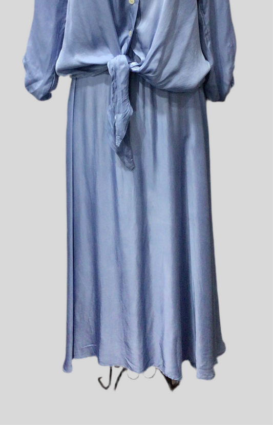 Italian Satin Finish Tea-Length Skirt (in 4 colors)