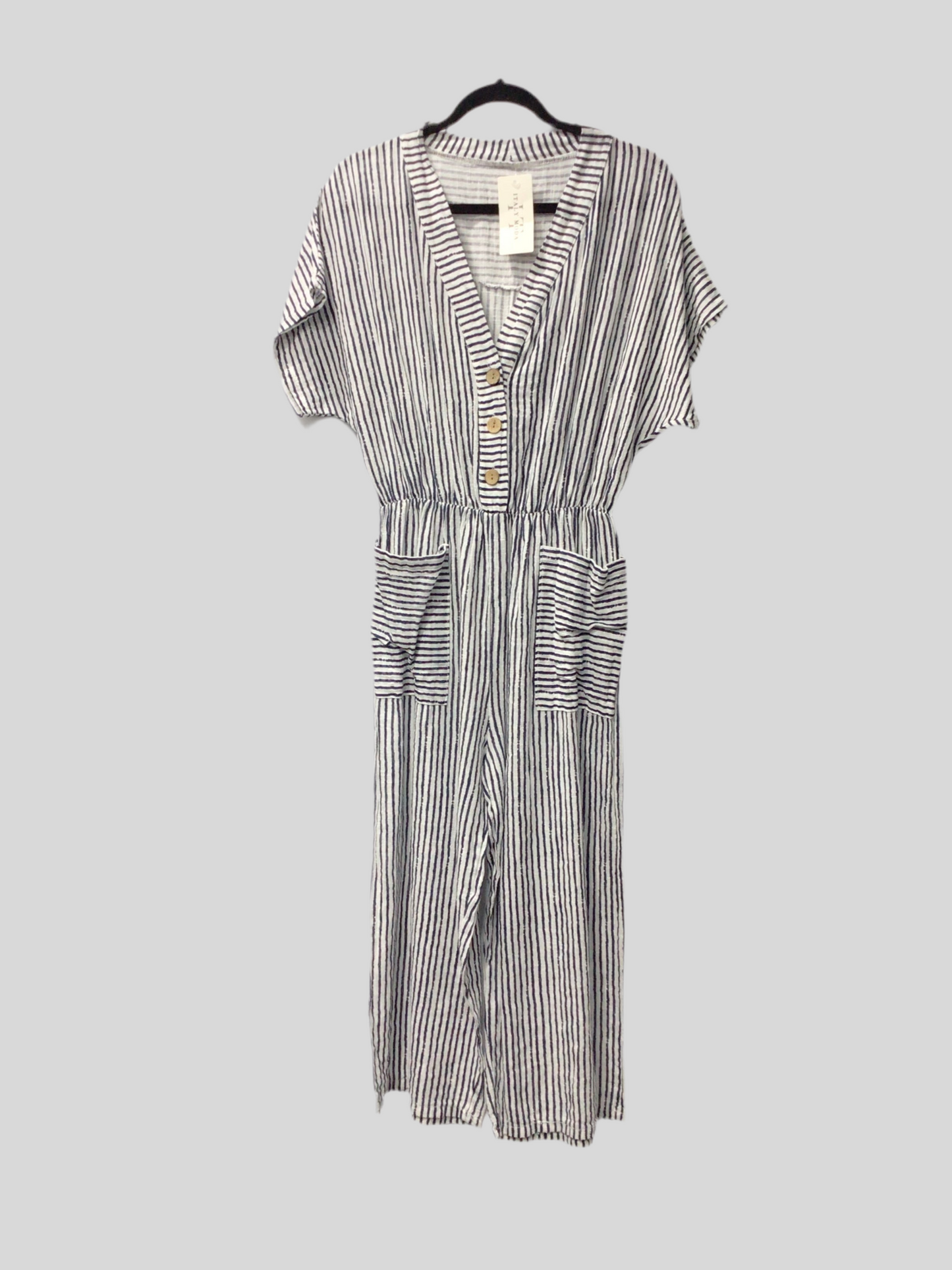 Italian Cotton Striped Jumpsuit
