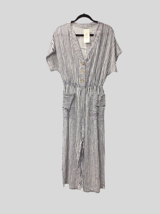 Italian Cotton Striped Jumpsuit