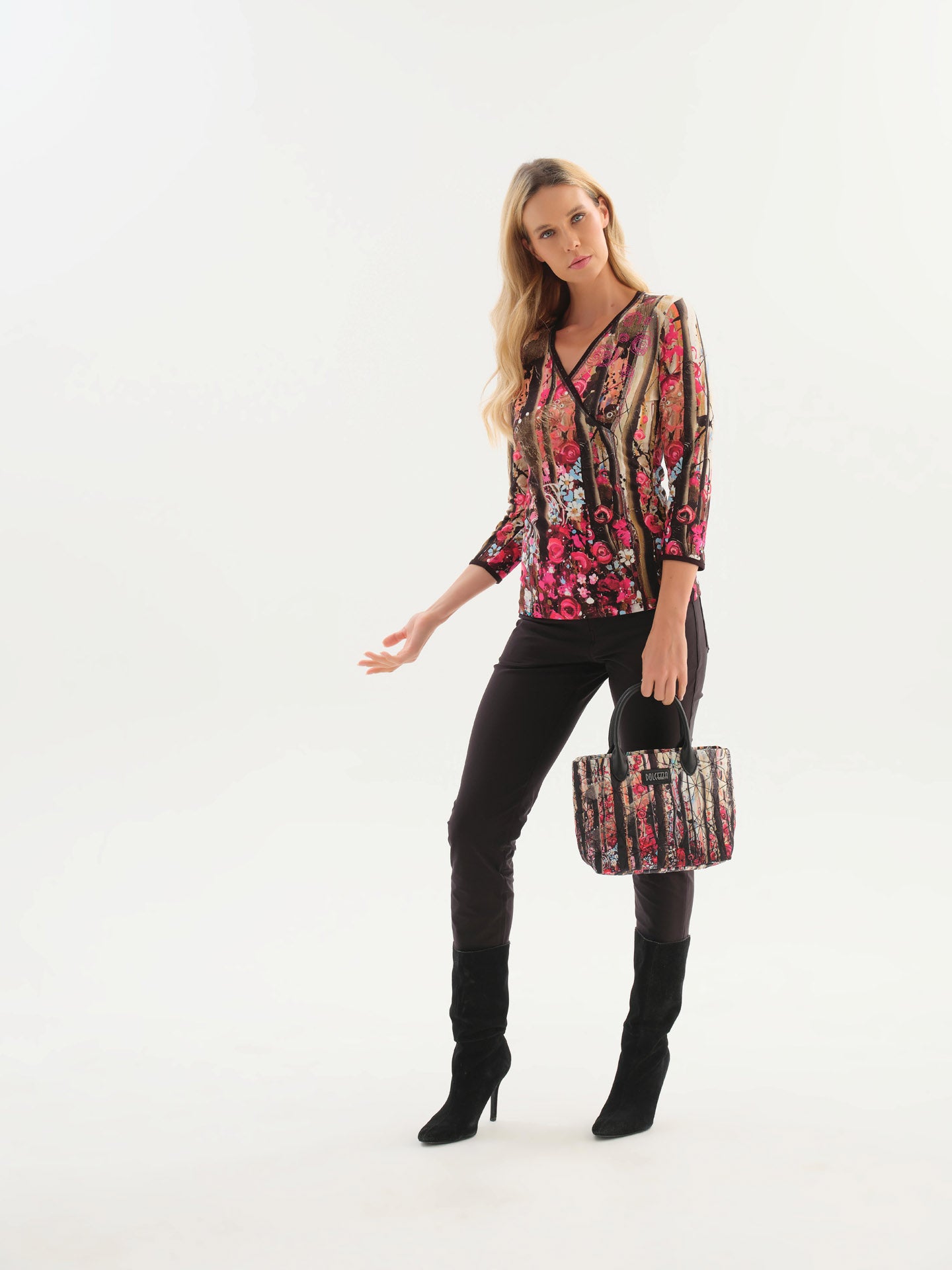 Embellished Wildflower Wrap Top