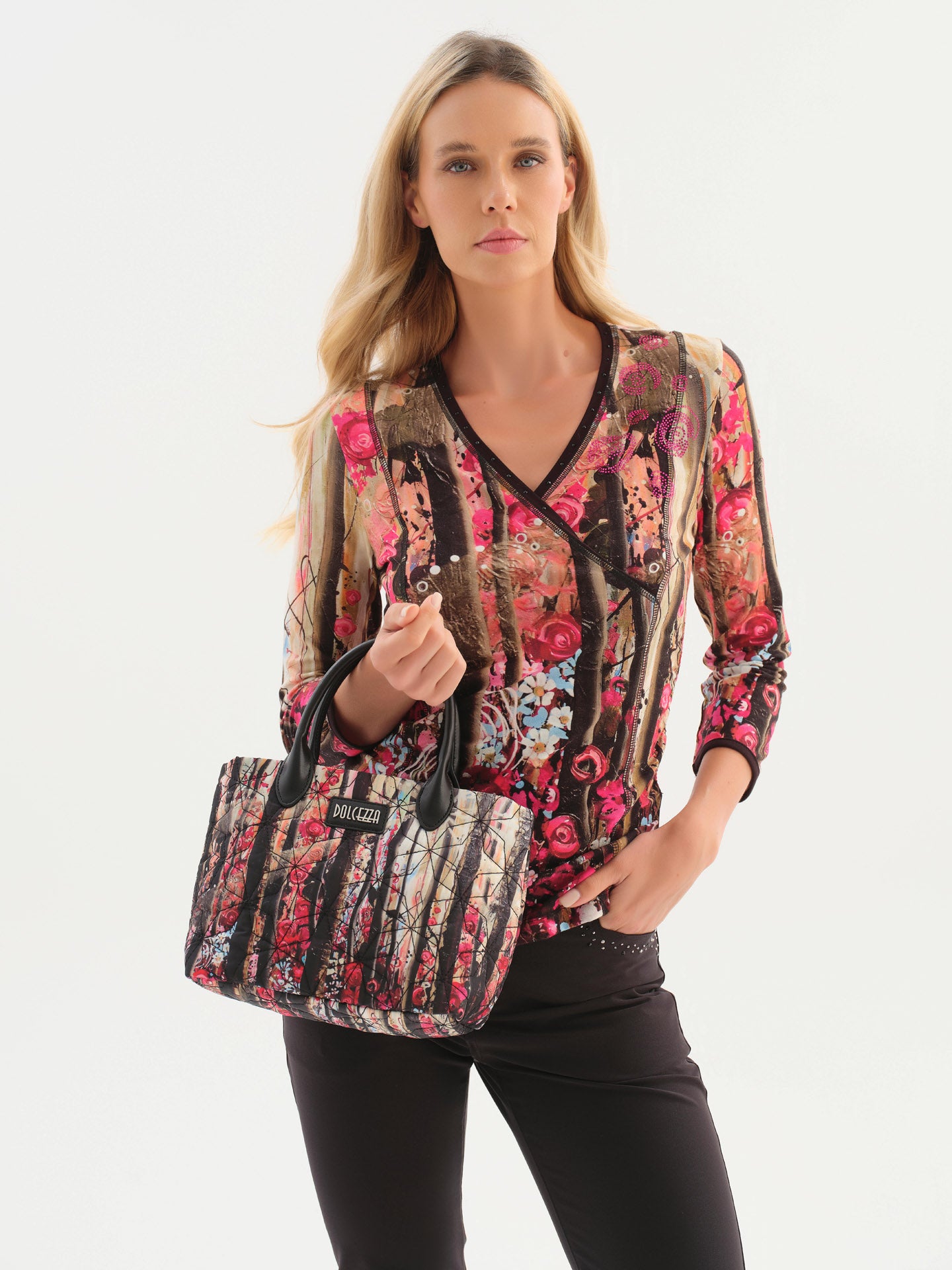 Embellished Wildflower Wrap Top