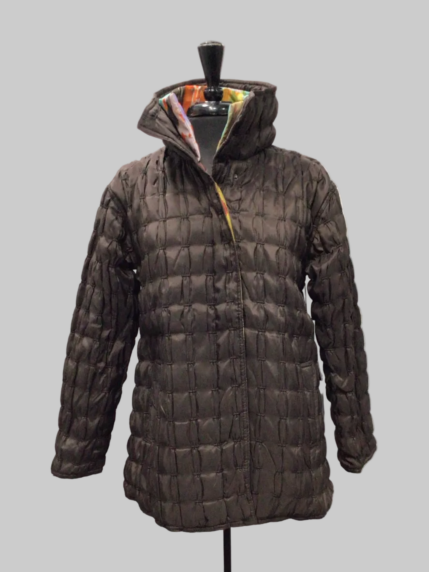 Solid & Artist Print Reversible Quilted Jacket