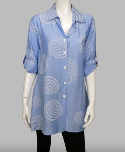 Fantastic Swirl Design 3/4 Sleeve Tunic Shirt
