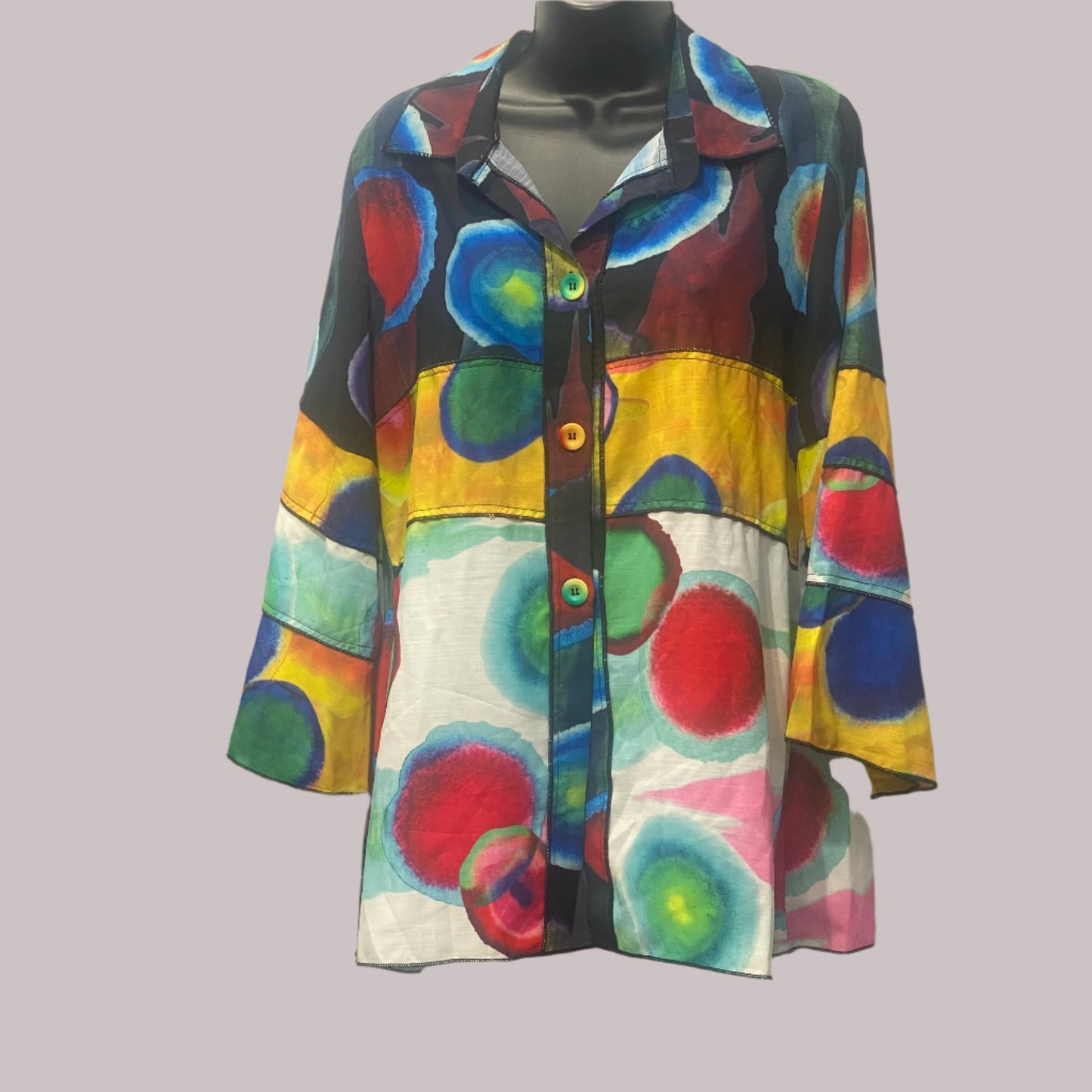 Tunic Shirt With Colorful Circles Design