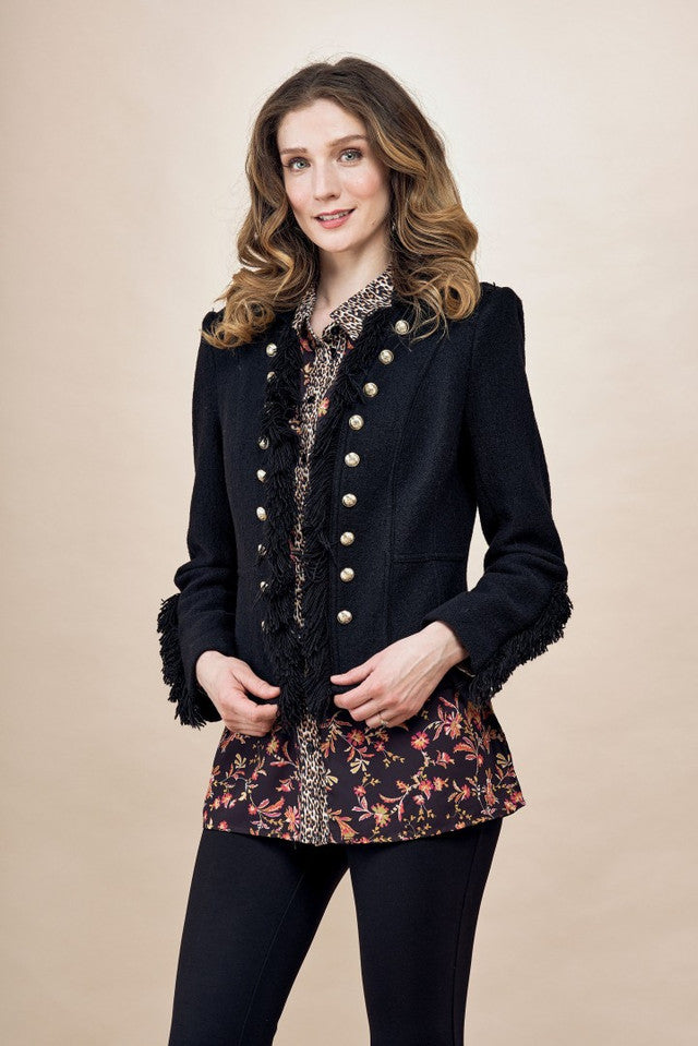 CYNR Classic Wool-Blend Fringed Tweed Jacket main image 1