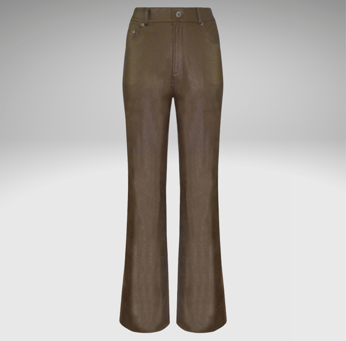 Metallic Bronze Vegan Leather Jeans