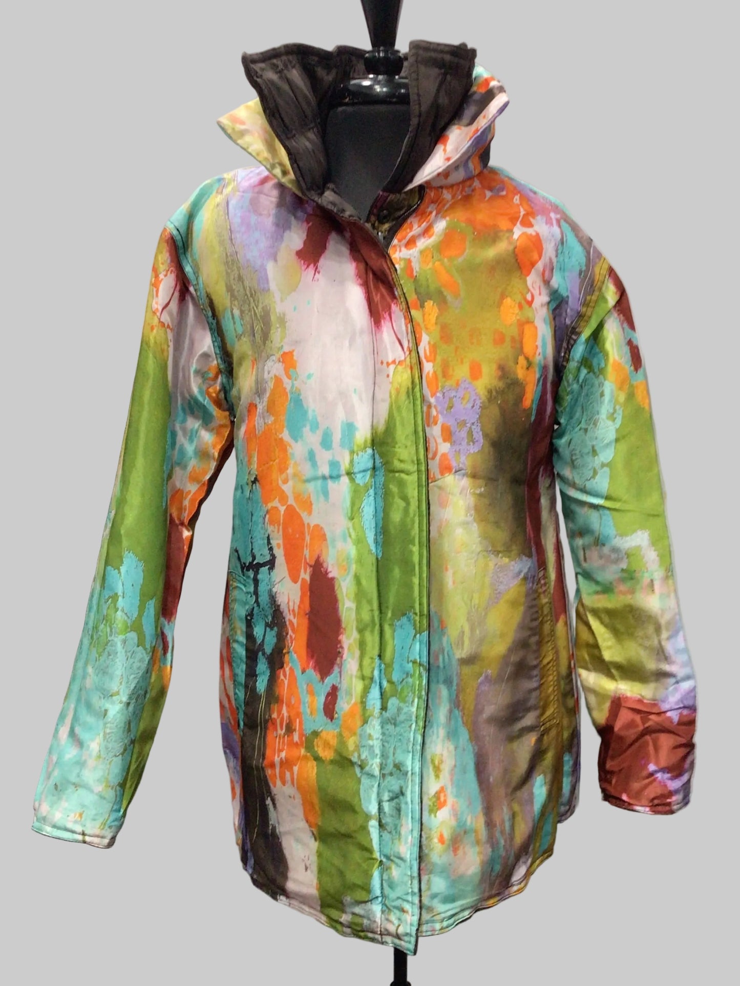 Solid & Artist Print Reversible Quilted Jacket