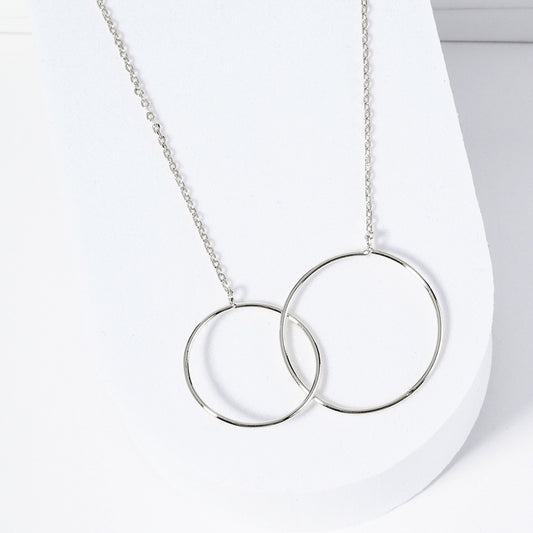 White Gold Dipped Forever Connected Necklace