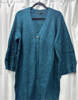 Blue One ButtonSweater