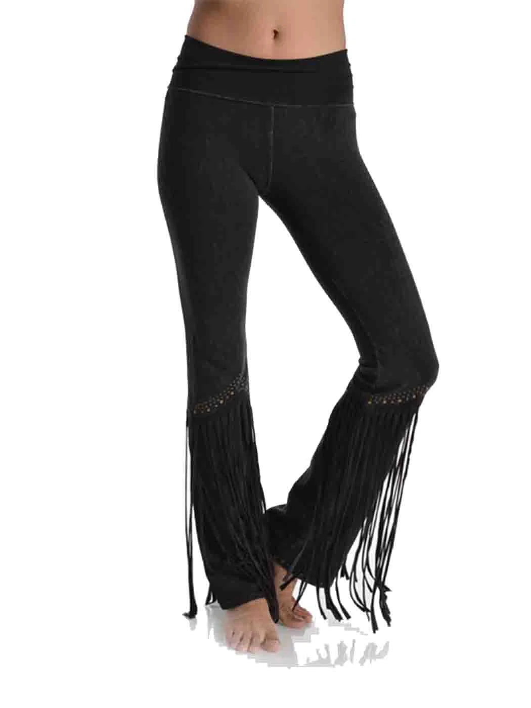 Embellished Front Fringe Stretch Pants