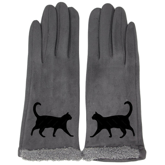 Cat Silhouette Touch Screen Smart Gloves
