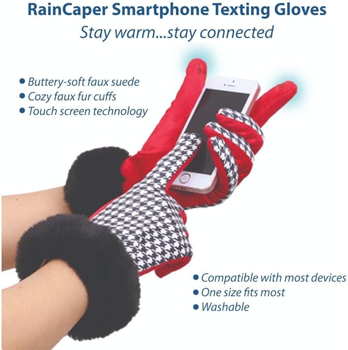 Faux Fur Cuff Touch Screen Gloves